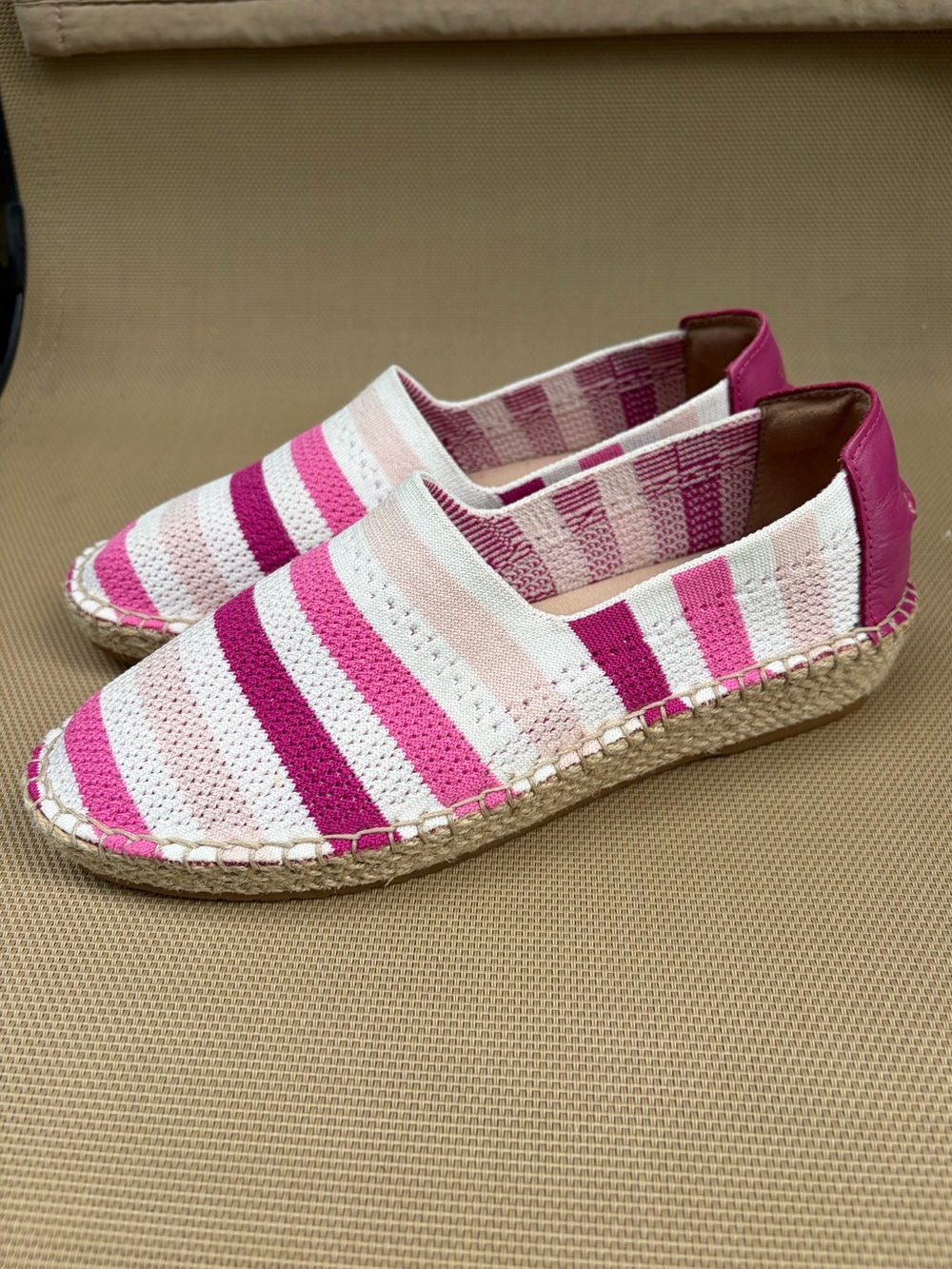 Cole Haan Cloudfeel Stitchlite Espadrille Flat Slip On Pink Stripe Size 7.5 - Picture 9 of 13